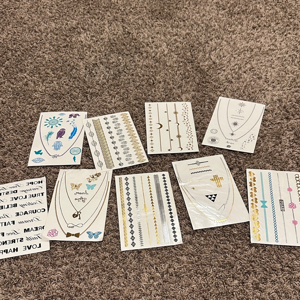 Assorted temporary tattoos